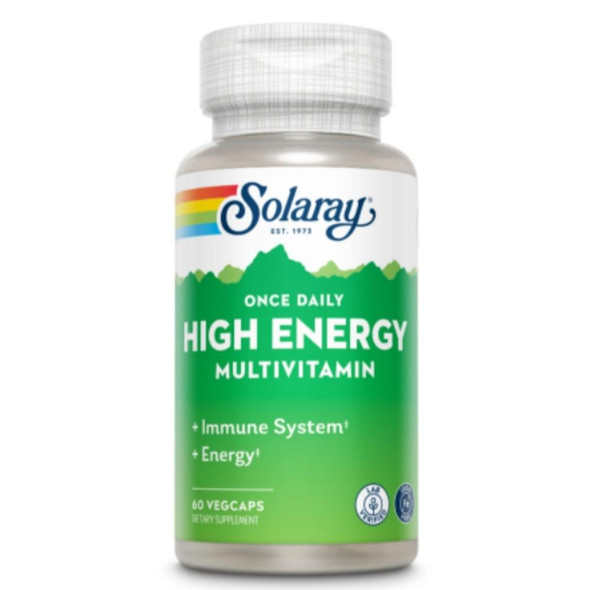  Solaray Once Daily High Energy Multi-Vitamin Iron Free 60 Capsules 