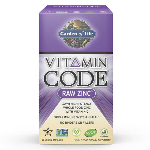  Garden of Life Vitamin Code Raw Zinc 60 Vege Capsules 