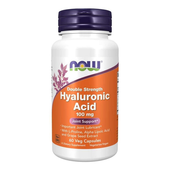  Now Foods Hyaluronic Acid 100 Mg 2X Plus 60 Vegetable Capsules 