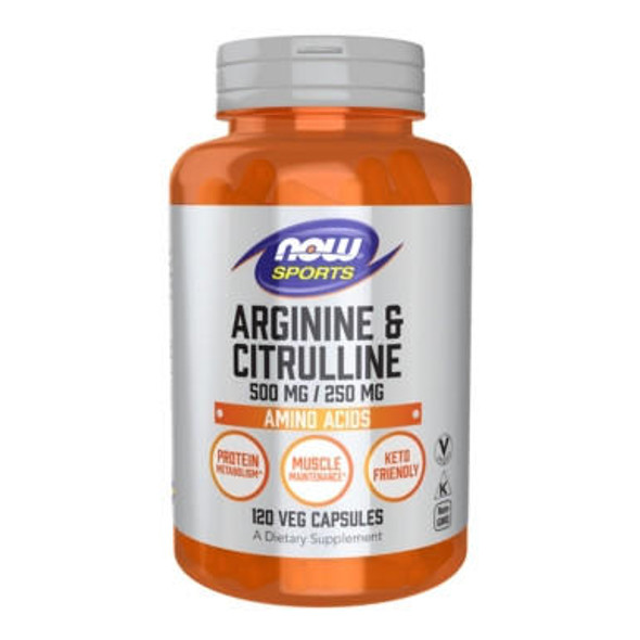  Now Foods Arginine 500 Mg Citrulline 250 Mg 120 Capsules 