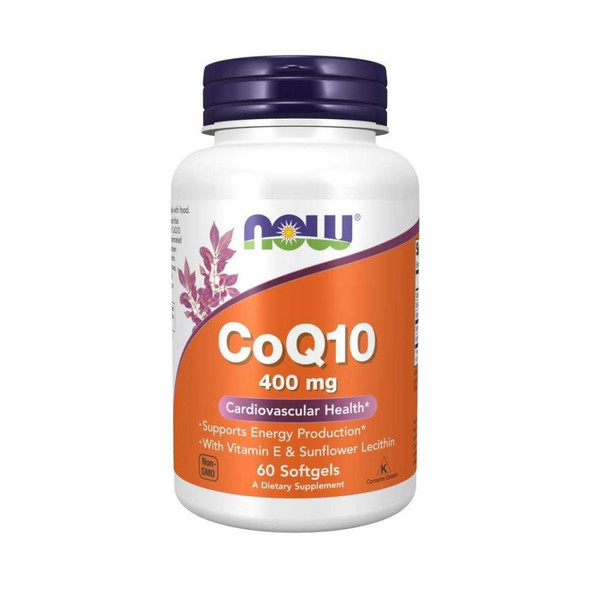  Now Foods CoQ10 w/Lecithin & Vitamin E 400mg 60 Soft Gels 