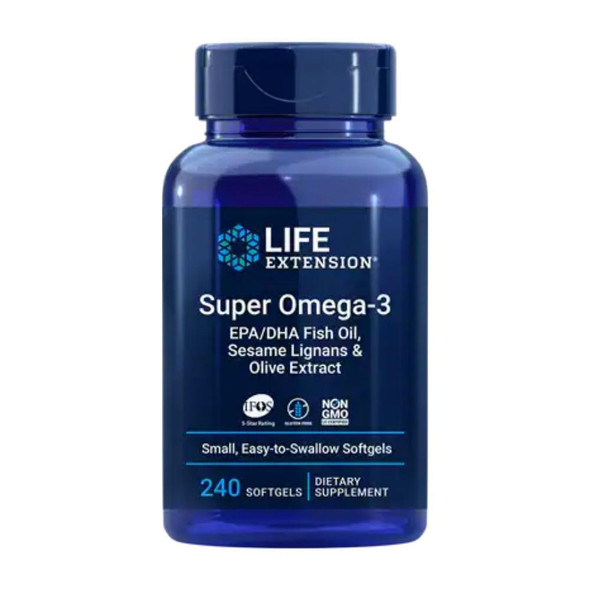  Life Extension Super Omega-3 EPH/DHA 240 Soft Gels 