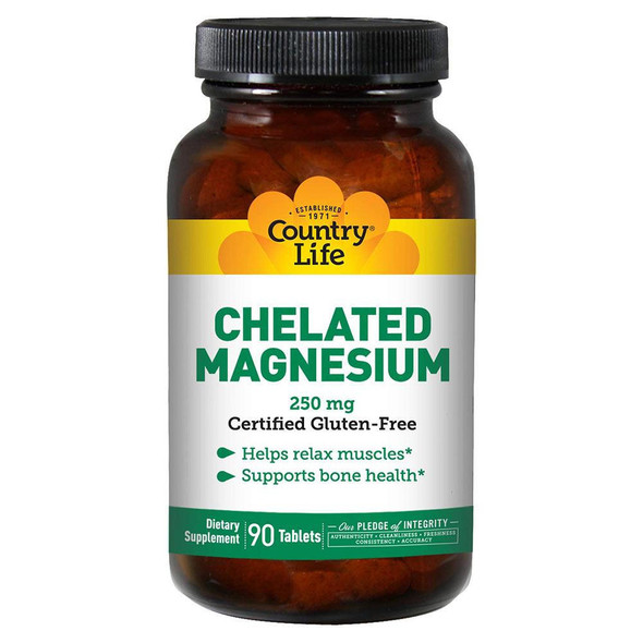  Country Life Chelated Magnesium 250mg 90 Tablets 