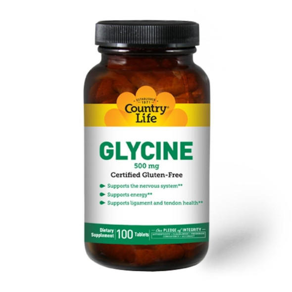  Country Life Glycine 500mg 100 Tablets 