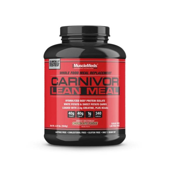 MuscleMeds Carnivor Lean Meal 30 Servings Meal Replacement Powders MuscleMeds Chocolate Fudge 