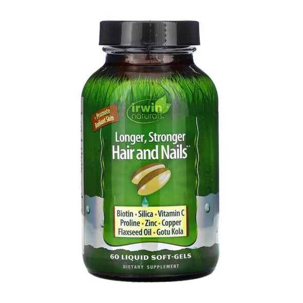  Irwin Naturals Longer Stronger Hair & Nails 60 Liquid Soft Gels 