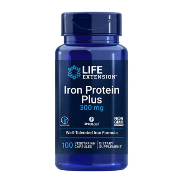  Life Extension Iron Protein Plus 300mg 100 Capsules 