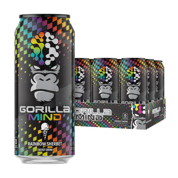 Gorilla Mind Energy 12 Per Case - Rainbow Sherbert