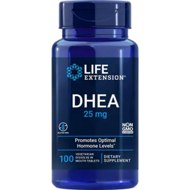  Life Extension DHEA (dehydroepiandrosterone) 25mg 100 Tablets (to be dissolved in the mouth) 