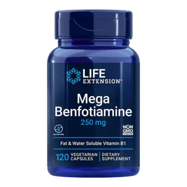  Life Extension Mega Benfotiamine 250mg 120 Vege Capsules 