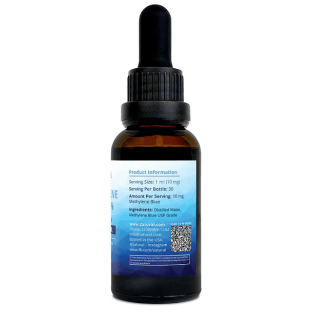  Zatural Methylene Blue 1% USP Grade 10mg 1floz. 
