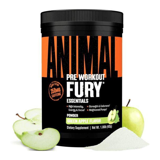  CLEARANCE: Animal Fury Essential Preworkout Green Apple 25sv EXP 09/2027 