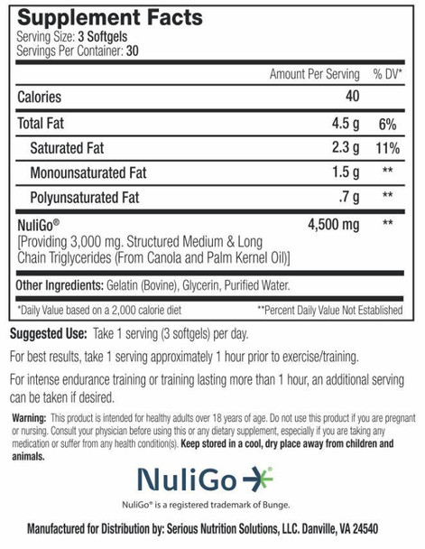Serious Nutrition Solutions SNS Nuligo XT 90 Soft Gels 