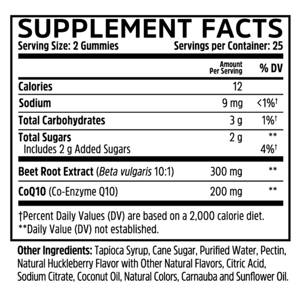  ZHOU CoQBeet Gummies Huckleberry 50 Gummies 