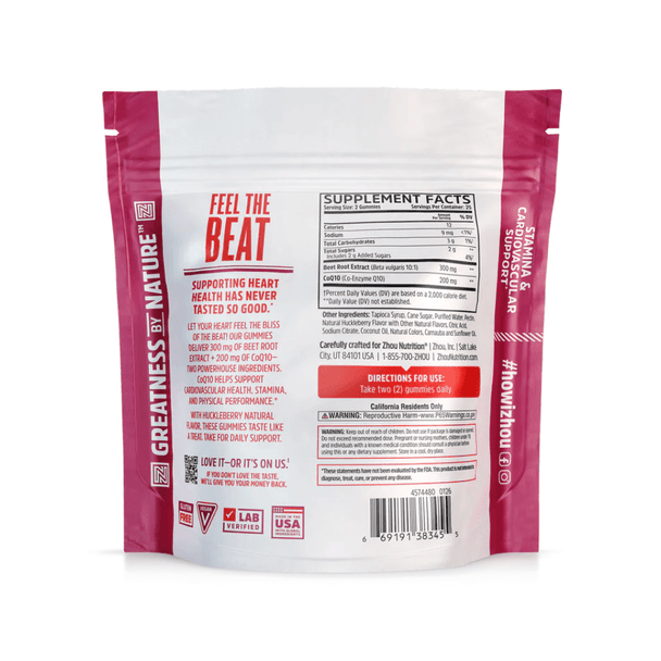  ZHOU CoQBeet Gummies Huckleberry 50 Gummies 