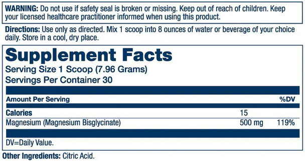  Solaray Extra Strength Magnesium Glycinate Powder 