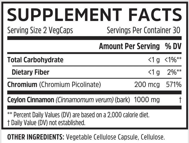  ZHOU Ceylon Cinnamon 60 Capsules 