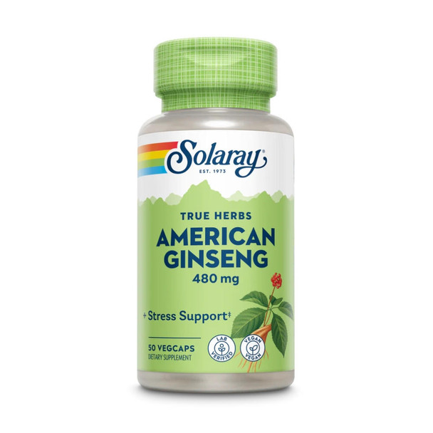  Solaray Ginseng Root American 480mg 50 Capsules 