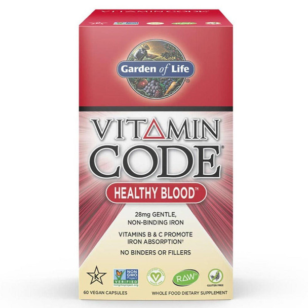  Garden of Life Vitamin Code Healthy Blood 60 Vege Capsules 