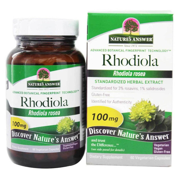  Nature's Answer Rhodiola Standardized Root 60 Vege Capsules 