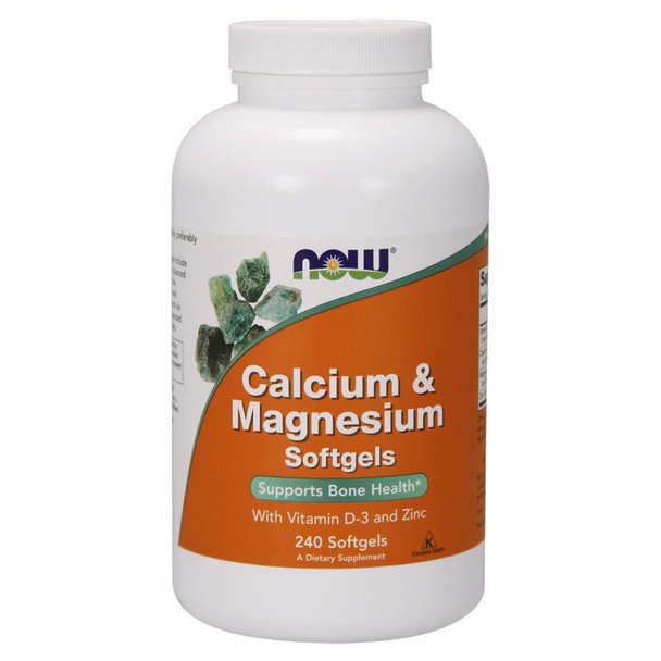  Now Foods Calcium Magnesium + Vitamin D3 & Zinc 240 Soft Gels 