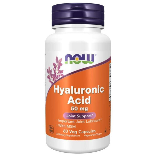  Now Foods Hyaluronic Acid 50 Mg + MSM 60 Vegetable Capsules 