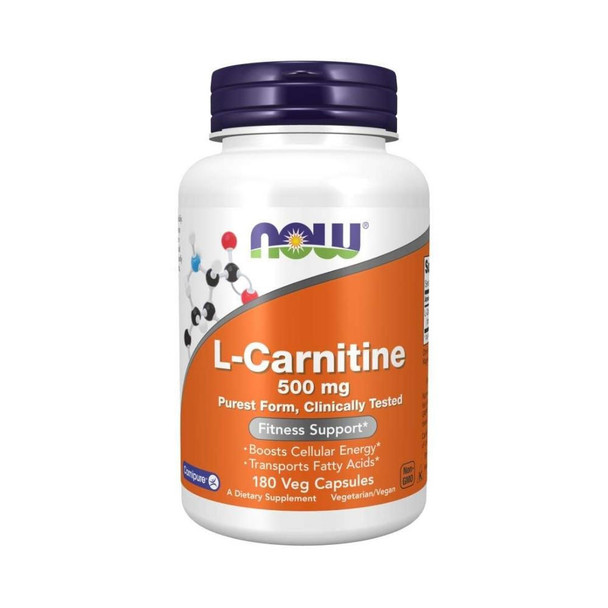  Now Foods Carnitine 500 Mg 180 Vegetable Capsules 