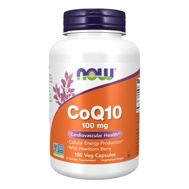  Now Foods CoQ10 w/Hawthorn 100mg 180 Vege Capsules 