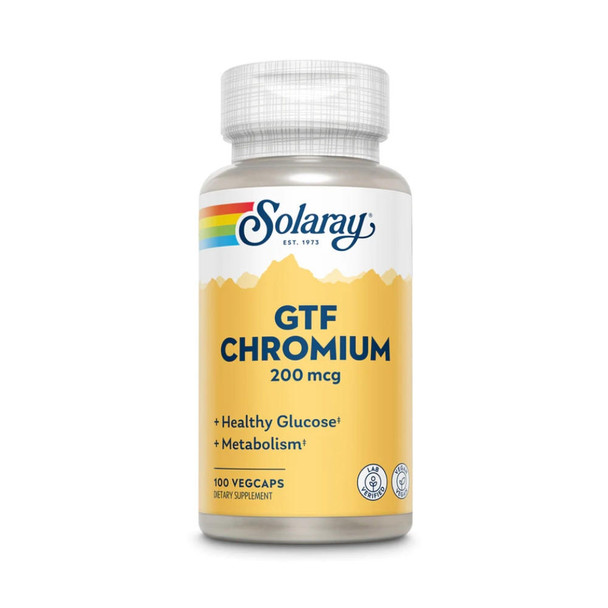  Solaray GTF Chromium 200mcg 100 Capsules 