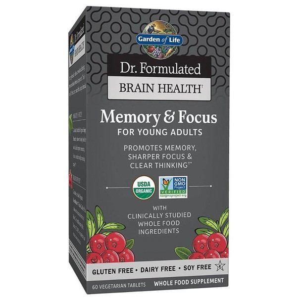 Garden of Life Garden Of Life - Dr. Formulated Brain Health Memory & Focus For Young Adults 60 Vegetarian Tablets 