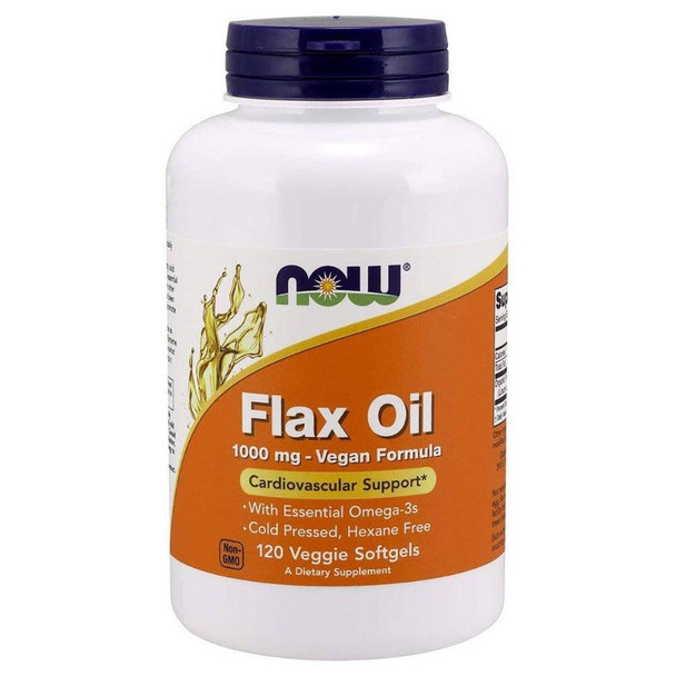  Now Foods Flax Oil 1000mg 120 Veggie Soft Gels 