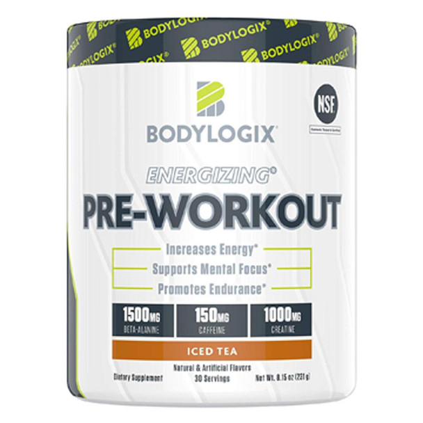 BodyLogix Energizing Pre-Workout 30 Servings Sports Performance Recovery Bodylogix Iced Tea  (1735284359211)