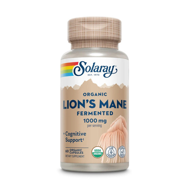  Solaray Fermented Lion's Mane 500mg 60 Veggie Capsules 