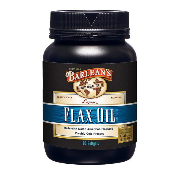  Barlean's Lignan Flax Oil 100 Softgels 