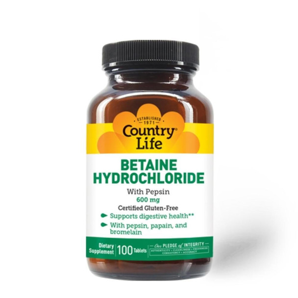  Country Life Betaine Hydrochloride 250 Tablets 