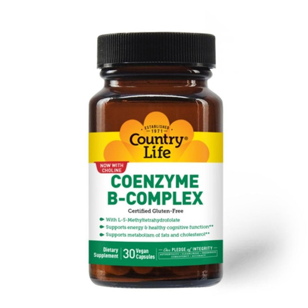  Country Life COENZYME B-COMPLEX 30 Vege Capsules 