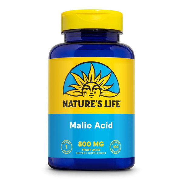  Nature's Life Malic Acid 800mg 100 Vegetarian Capsules 