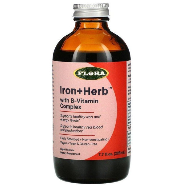 Flo Floradix Iron + Herb With B Complex 7.7fl oz Vitamins & Minerals Flora (Udo's Choice) 