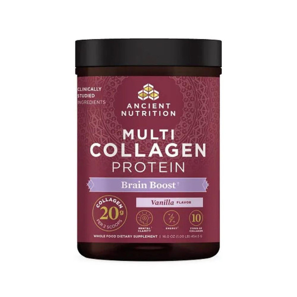  Ancient Nutrition Multi Collagen Protein Brain Boost 45 Servings Vanilla 