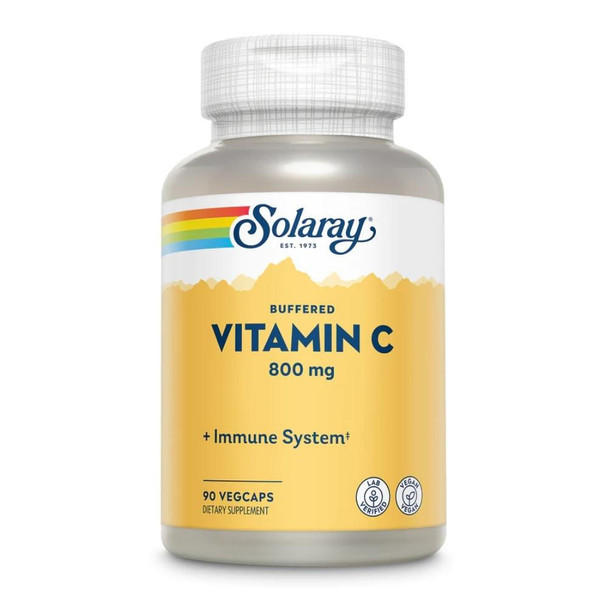  Solaray Vitamin C NON-ACIDIC 800mg 90 Capsules 