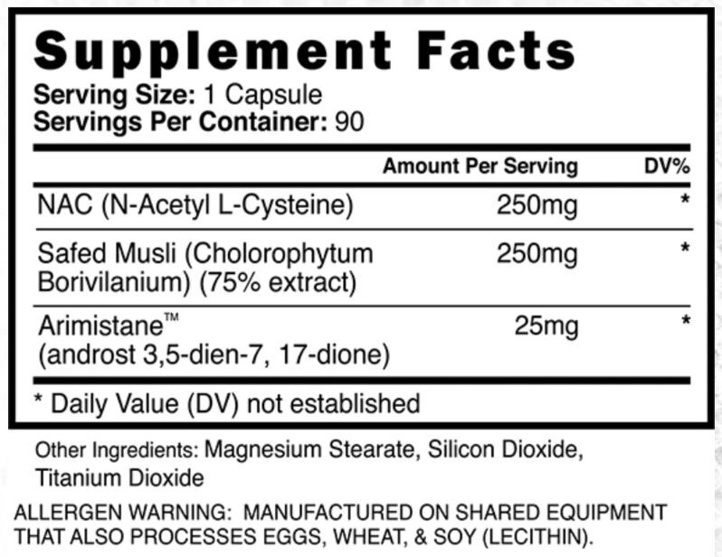 Blackstone Labs Eradicate Supplement Facts