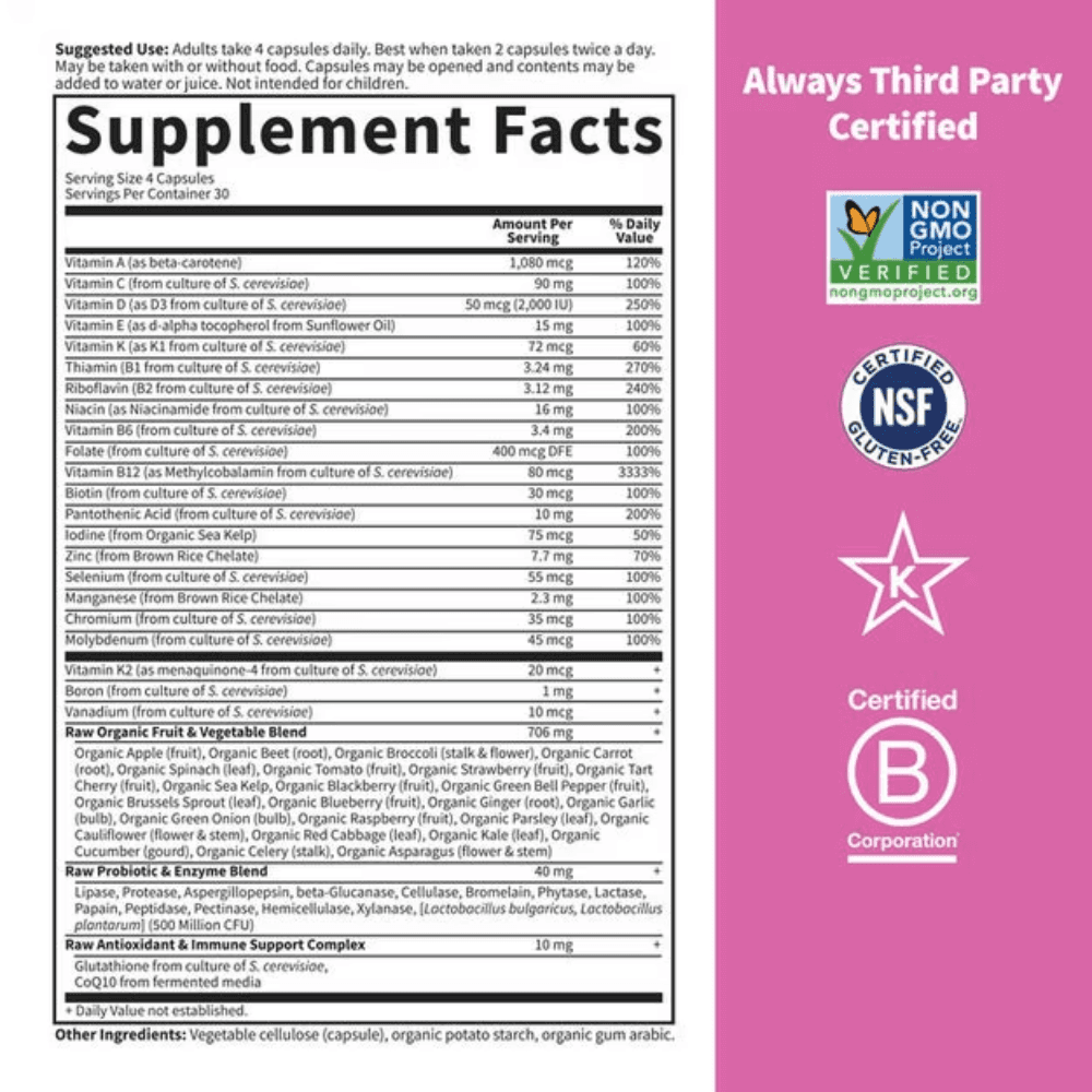 Garden of Life Vitamin Code 50 and Wiser Women's Formula 120 Vege Capsules