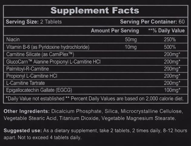 Hi-Tech Pharmaceuticals CarniFuel&trade; Supplement Facts