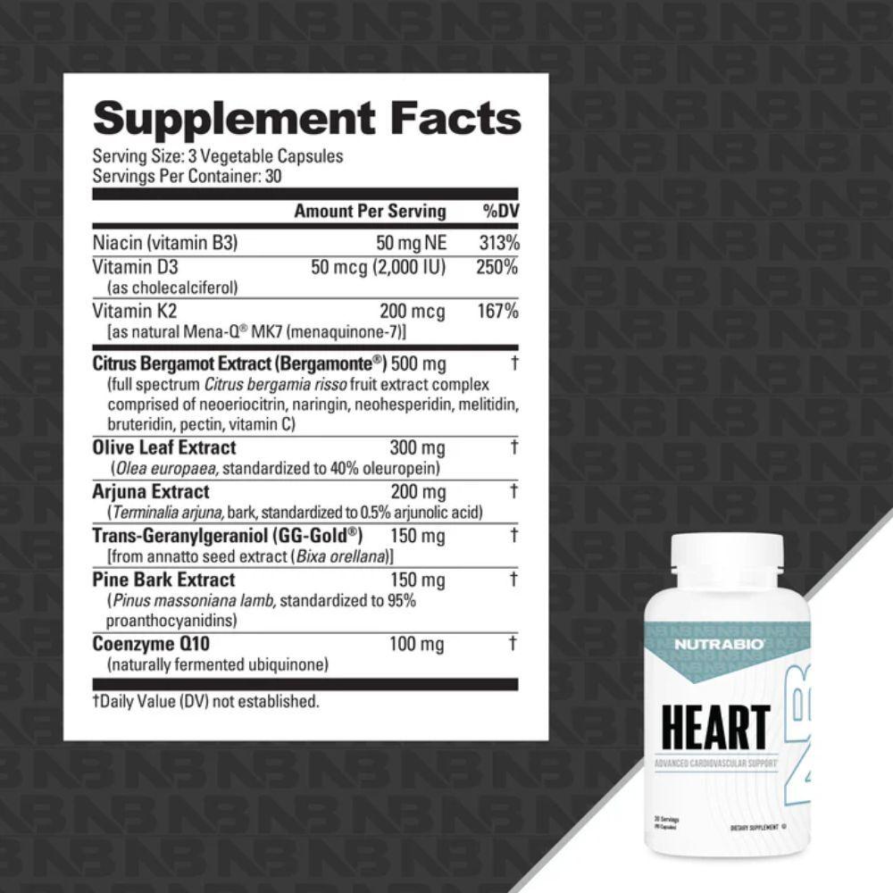 Nutrabio Heart 90 Capsules Supplement Facts