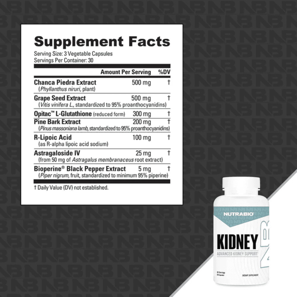 Nutrabio Kidney 90 Capsules Supplement Facts