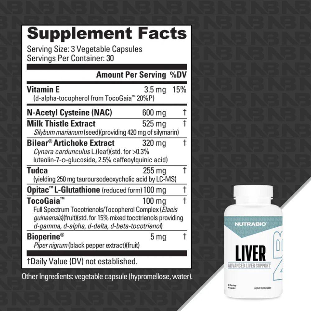 Nutrabio Liver 90 Capsules Supplement Facts