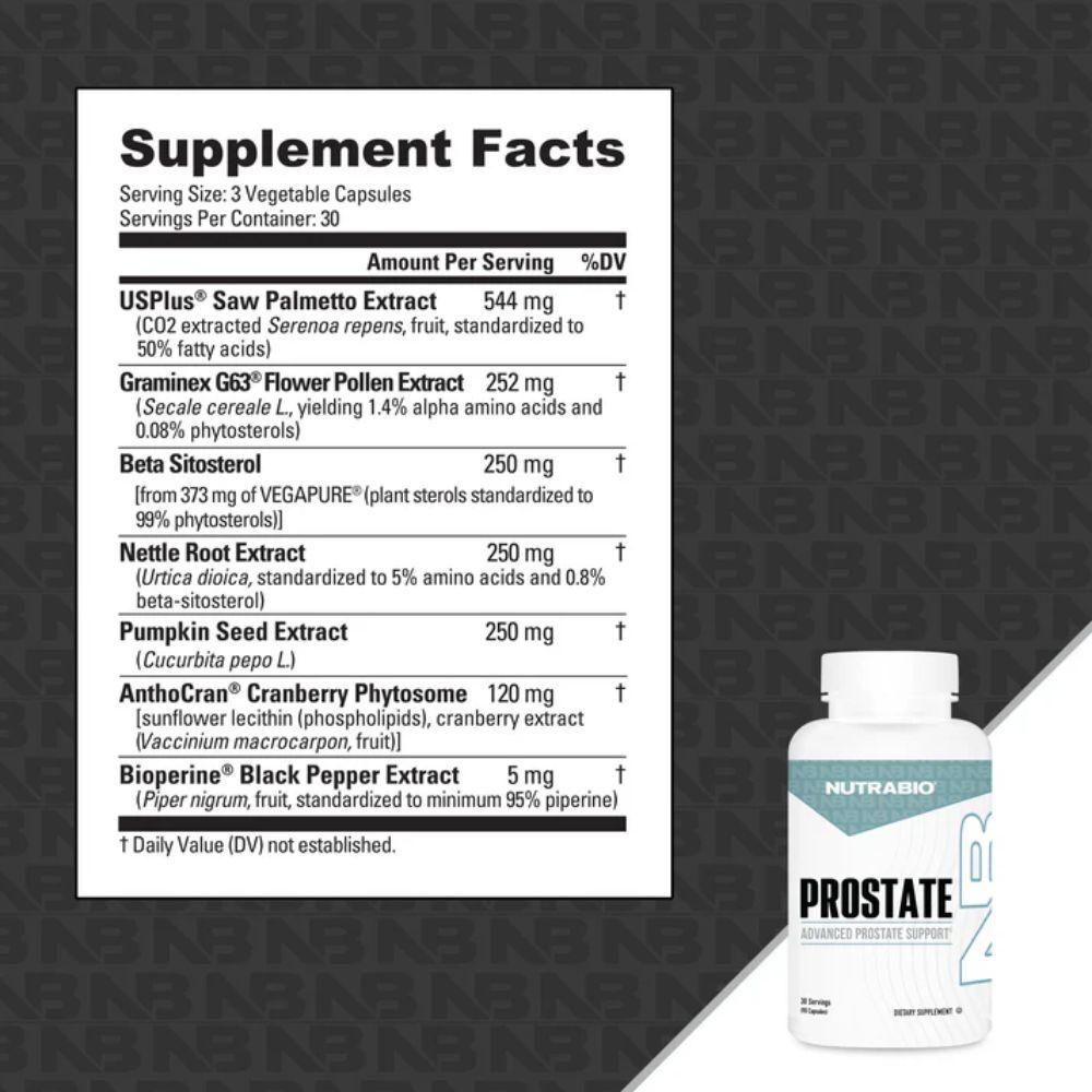 Nutrabio Prostate 90 Capsules Supplement Facts