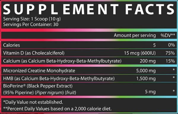 Nutrex Research Creatine + HMB 30 Servings Supplement Facts