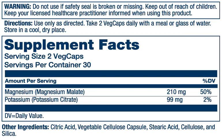 Solaray ActiveMag 60 Capsules Supplement Facts
