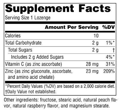 Source Naturals Wellness Zinc Lozenges 60 Lozenges Supplement Facts